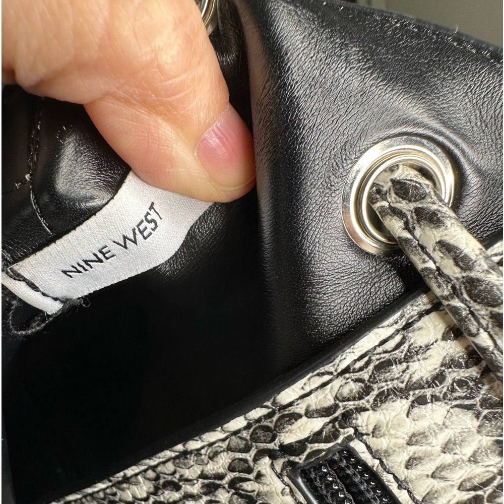 Nine West Reptile Print Drawstring Crossbody Buck… - image 5